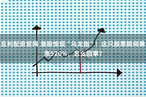 互利配资官网 港股惊现“乌龙指”!这只股票瞬间暴涨520%,怎么回事?